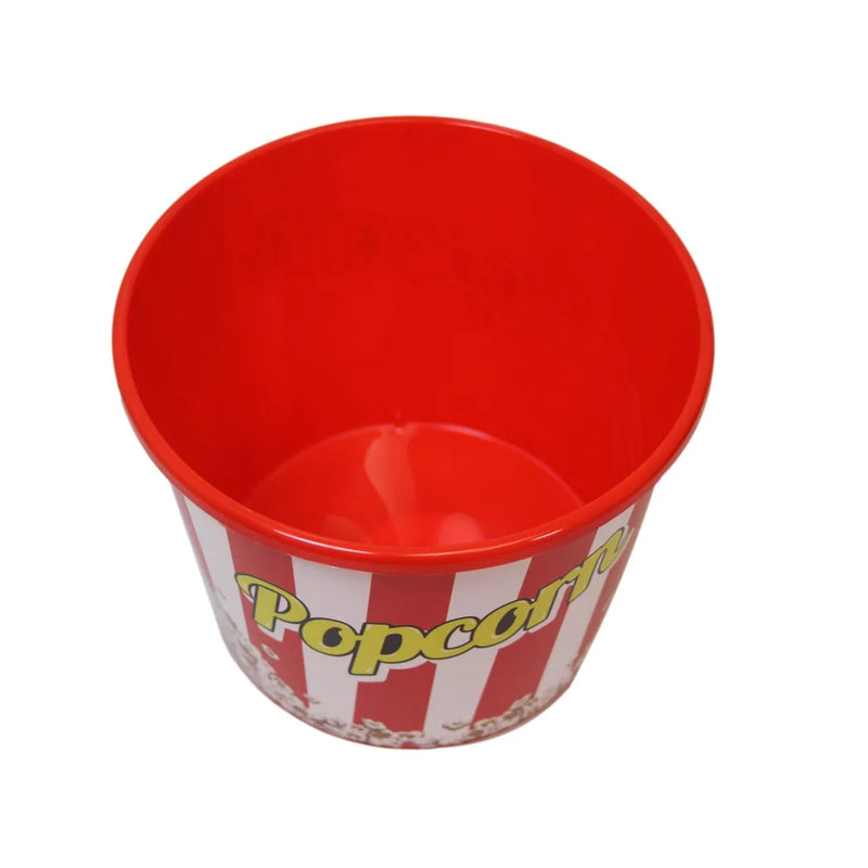 Traditional Red Popcorn Chips Bucket Plastic Home Movie Night Assorted Designs