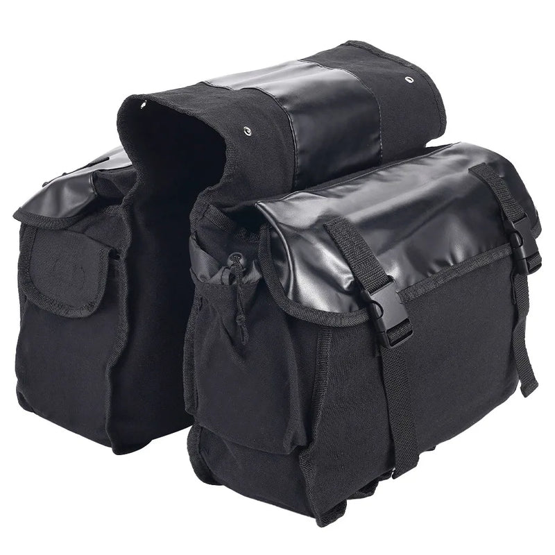26L Motorcycle Saddle Bag Waterproof Side Canvas Travel Storage Bike Panniers UK