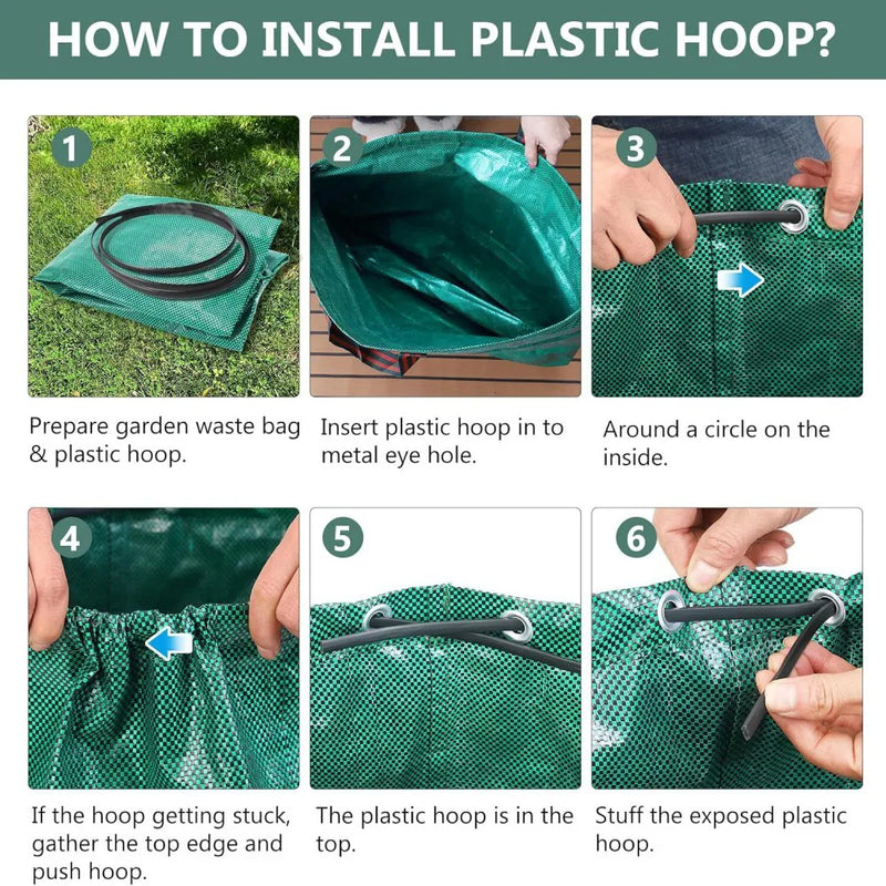 2X 272L Large Garden Waste Bags Refuse Heavy Duty Sacks Grass Leaves Rubbish Bag