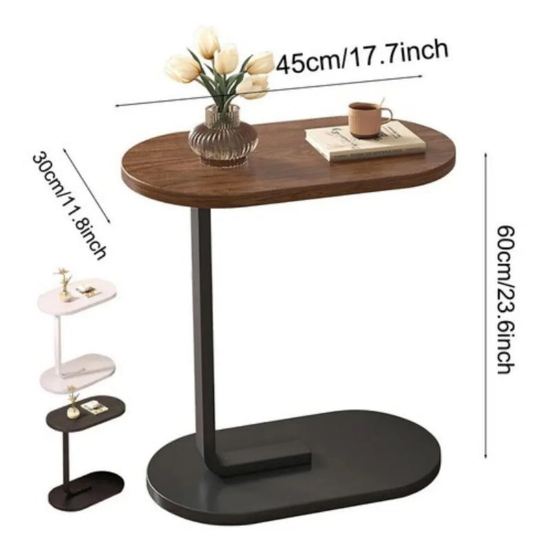 C-Shaped Compact Sofa Side End Table Coffee Laptop Table Living Room Bedroom UK-White