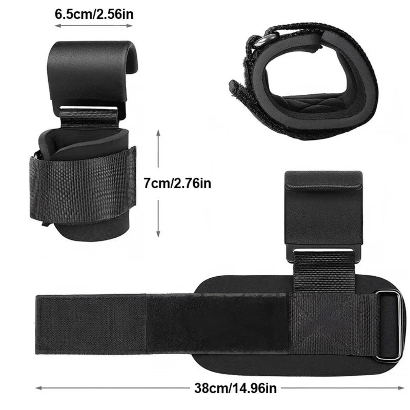 2Pcs Weight Lifting Hooks Gym Training Wrist Support Straps Bar Lifting Grips R