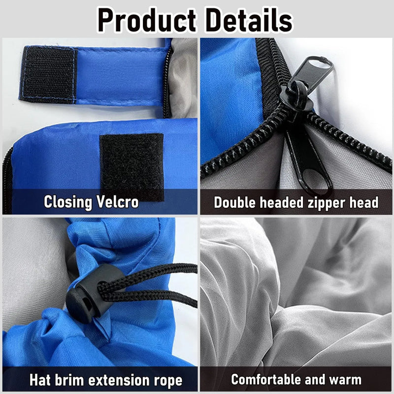 4 Season Single Sleeping Bag Waterproof Outdoor Camping Hiking Envelope Zip Bags-blue
