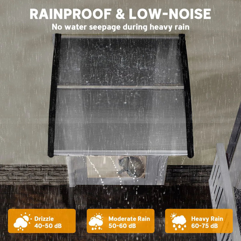 Outsunny Front Door Canopy, Outdoor Awning, Rain Shelter for Window, Porch and Front/Back Door, 103 x 96.5 cm, Clear