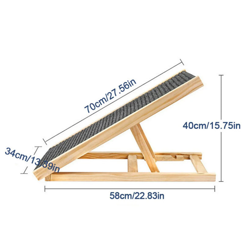 Foldable Dog Stairs Non-Slip Pet Ramp Adjustable Heights Ladder for Car Sofa Bed