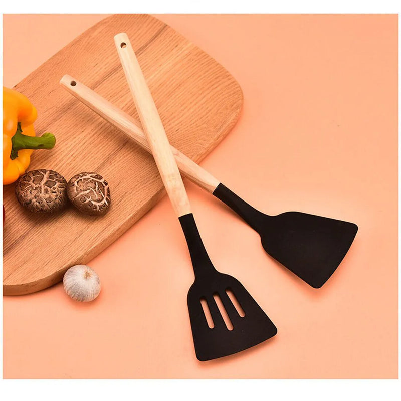 NEW 12Pcs Kitchen Utensils Set Silicone Cooking Nonstick Spatula Turner Spoon Tools UK