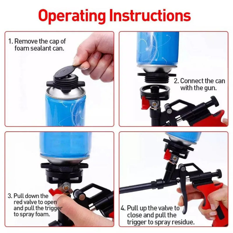 Professional PU Foam Gun Expanding Foam Spray Gun Applicator with Shut Off Valve
