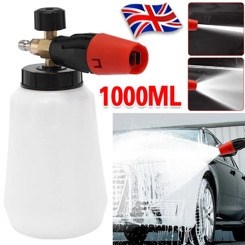 1/4" Quick Release Snow-Foam Lance Pressure Washer Gun Soap Cannon Bottle 1L