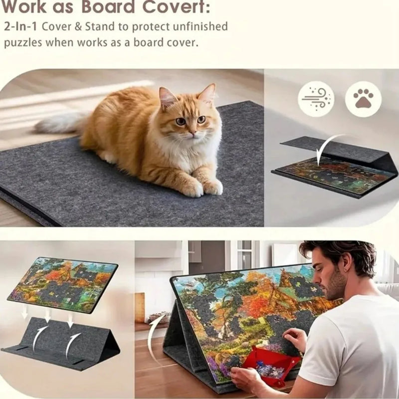 1000Pcs jigsaw Puzzle Board Portable Felt Puzzle Plateau 6 Drawers Puzzle Table