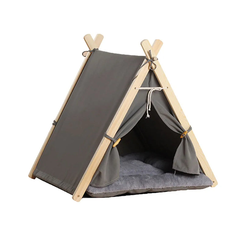Large Pet Teepee Bed Dog/Puppy/Cat/Kitten Igloo Play Tent Tipi House Cushion Mat