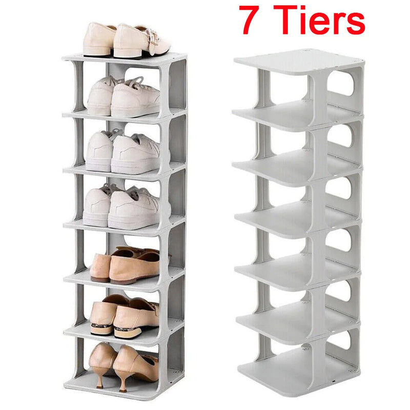 7 Tier Shoe Rack Tall Storage Shelf Unit Cabinet Home Organiser Footwear Stand