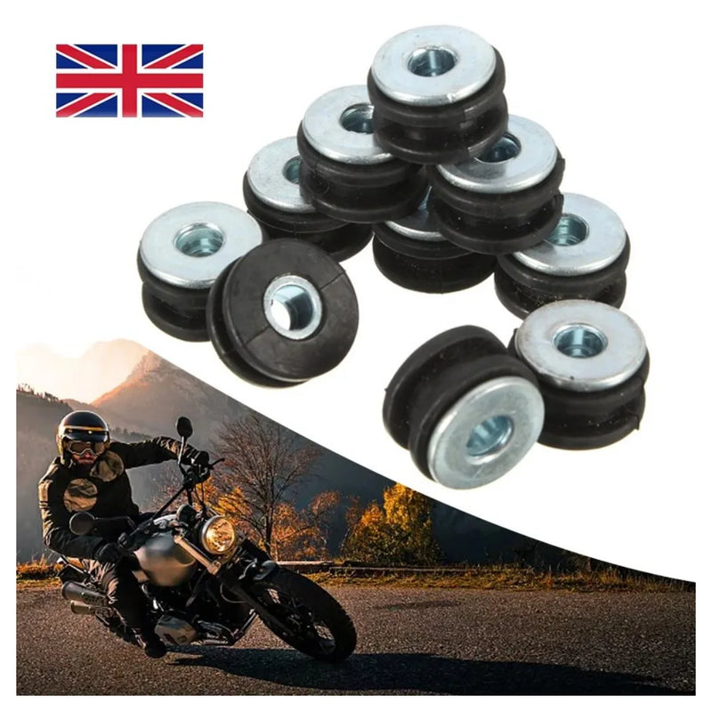 10PCS 6mm Motorcycle Rubber Washers Sleeve Honda Yamaha Suzuki Kawasaki Fairing