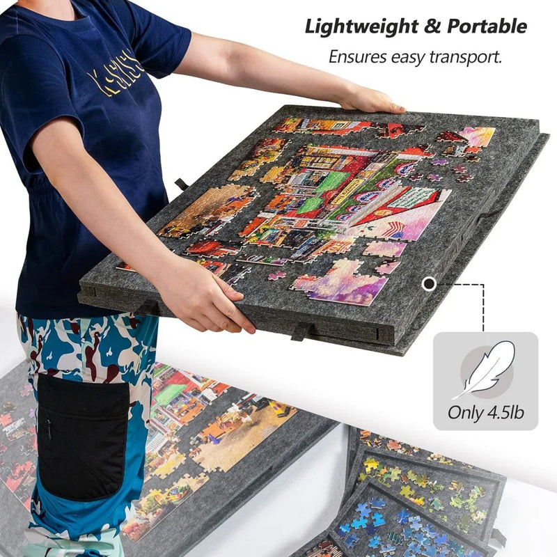 1000 Piece Puzzle Board Drawer Cover Portable Felt Fabric Jigsaw 30.3"x21.1"