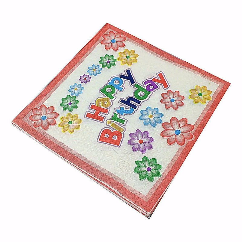 Pack Of Paper Birthday Napkins Tissues Assorted Designs