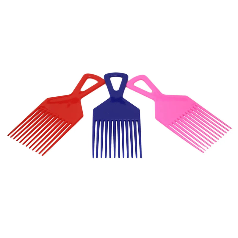 Plastic 3 Piece Afro Hair Styling Hair Comb Long Teeth Untangling Comb Assorted Colours