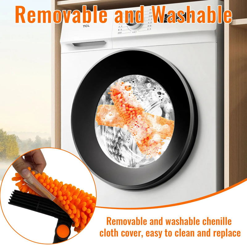 4.5m 15ft Telescopic Window Cleaning Brush Kit Extending Wash Head Squeegee High
