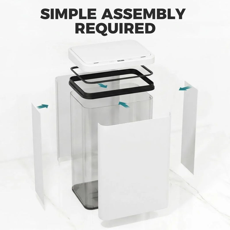 HOMCOM 40L Sensor Bin with Soft-Close Lid, Stainless Steel Automatic Touchless Motion Sensor Kitchen Bin, White