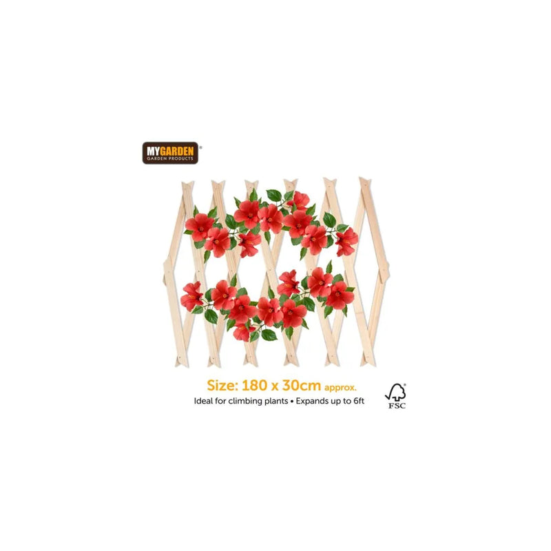 Garden E x panding Wooden Trellis Natural (Parcel Rate)
