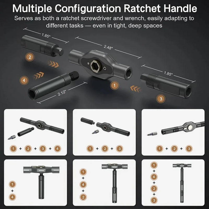 Magnetic Screwdriver Set, 42 in 1 DIY Ratchet Screwdriver Kit for Home, Bikes