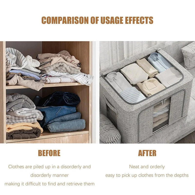 Storage Box for Clothes Folding Wardrobe Organizer Tidy Heavy Duty UK-100L - Extra Large 2PCS