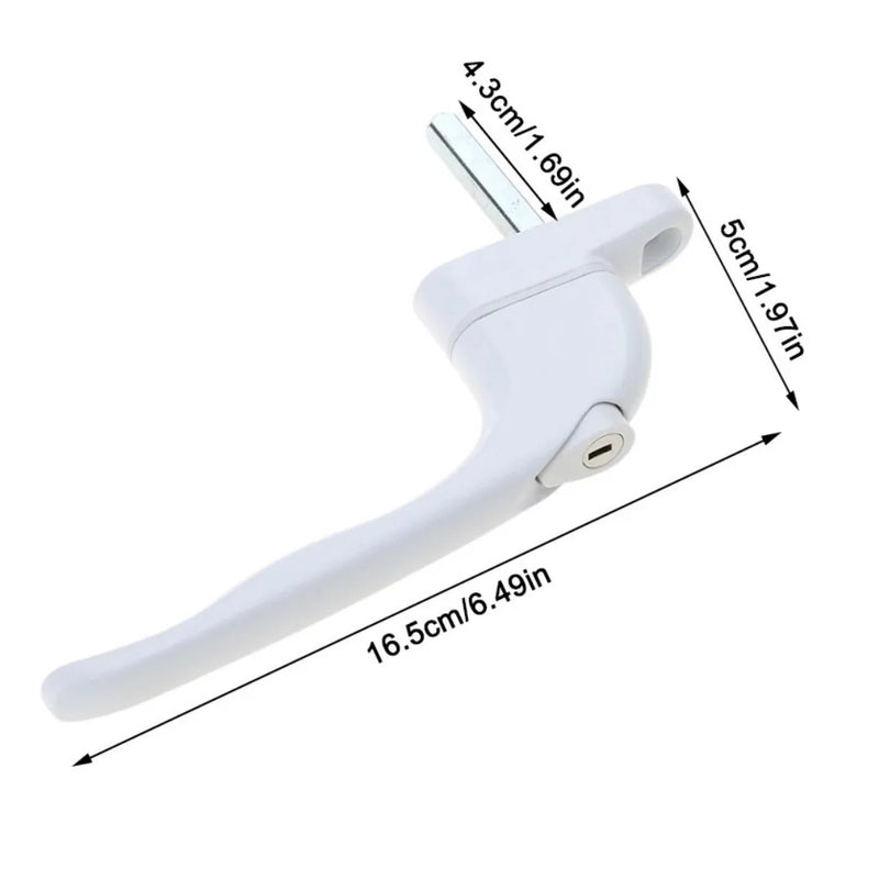 2x uPVC Universal Window Handle Inline Locking Espag Double Glazing White UK