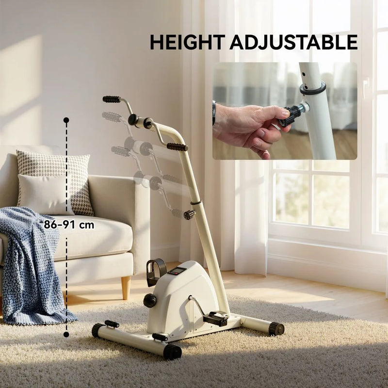 SPORTNOW Seated Pedal Exerciser with Dual Massage and Adjustable Height
