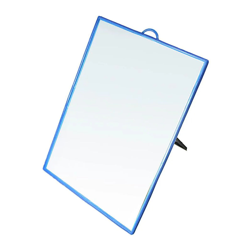 Desk Table Plastic Coloured Border Square Shaped Mirror Assorted Colours