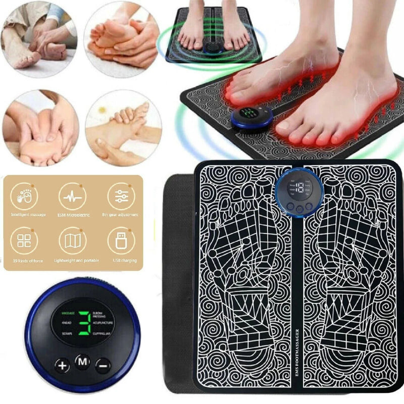 Electric Foot Massager Pad Blood Circulation Muscle Stimulator Mat 19 Levels and 8 Modes-Massage Mat (US Logistics For USPS/DHL/Fedex/UPS. No designated logistics accepted，TK/TMEU only For self-pickup）