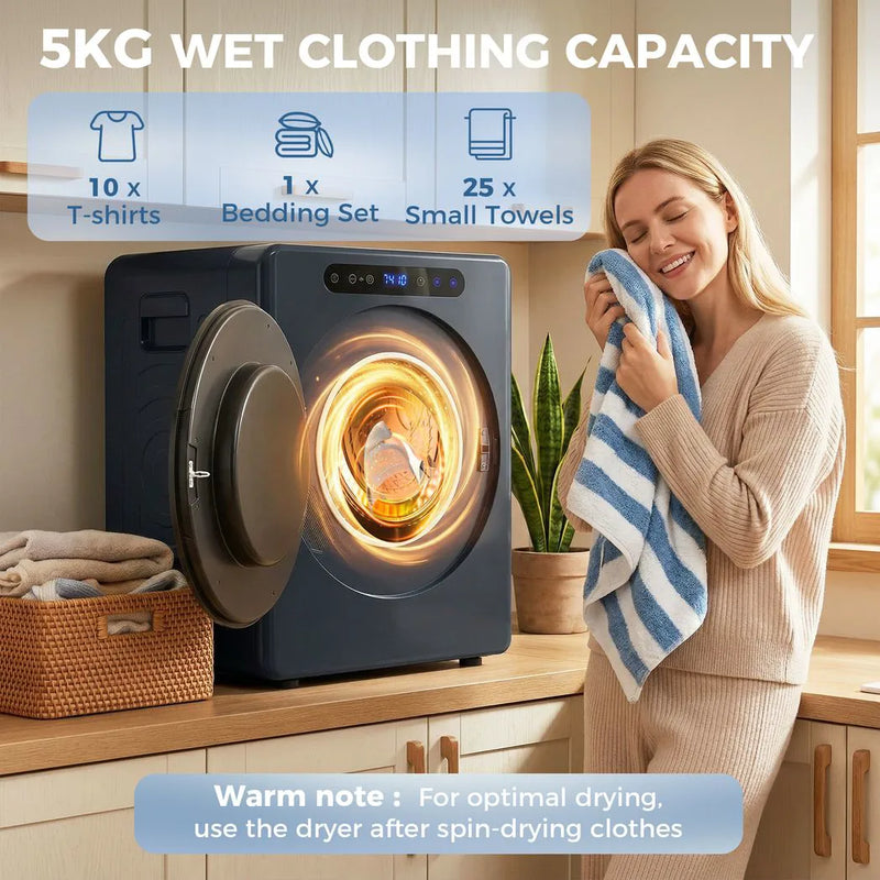 HOMCOM 5 kg Compact 40-60?  Tumble Dryer Blue