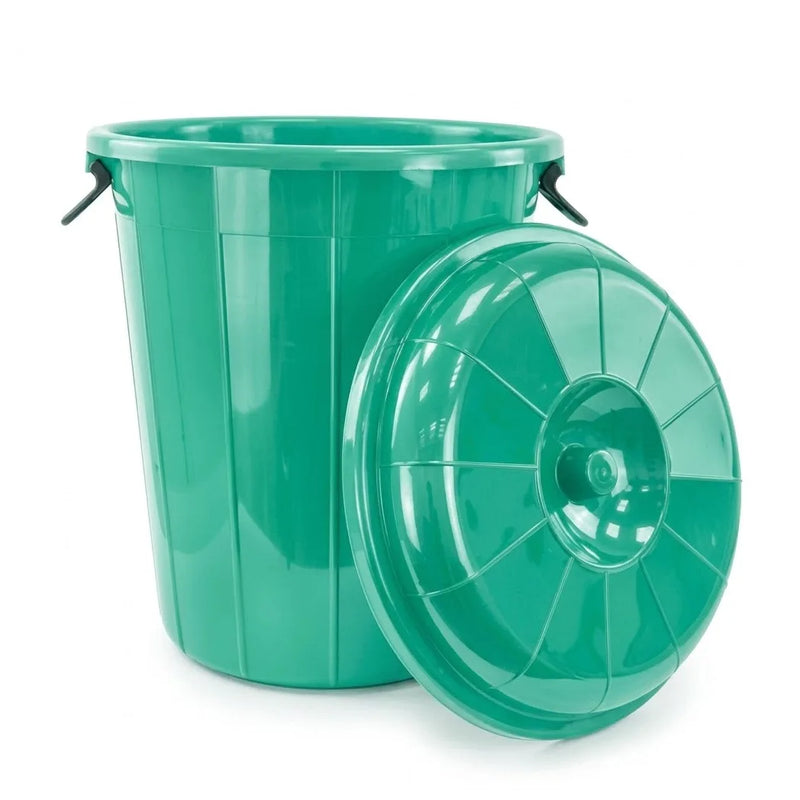 100L Plastic Eco Storage Drum Bin Bucket With Dual Side Handles, Assorted Colours