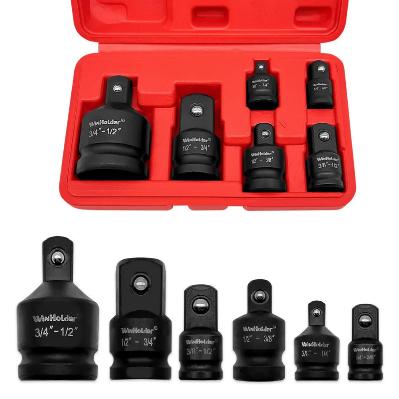 6Pcs Impact Adapter Reducer Socket Converter Set 3/4 1/4 3/8 1/2" Female to Male