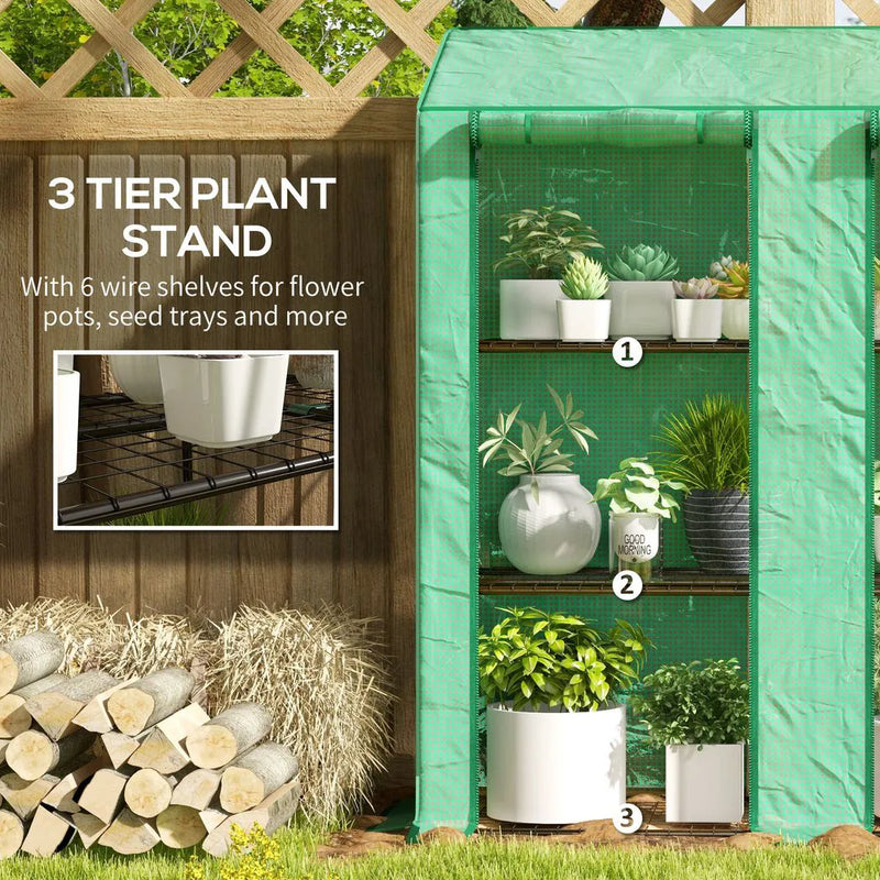 Outsunny 46 x 143cm Six-Shelf Greenhouse