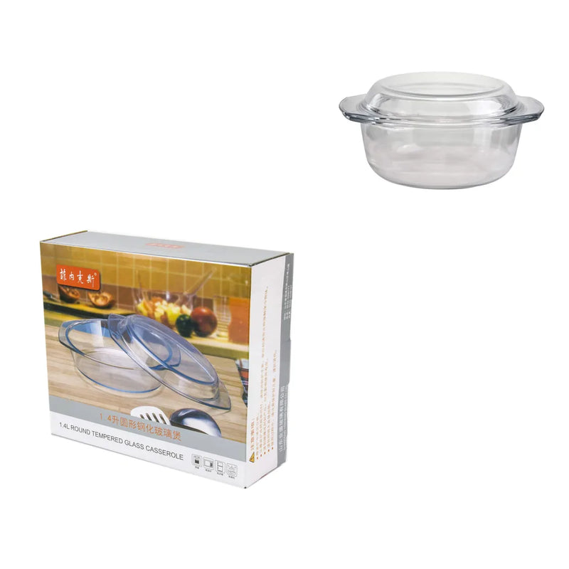 Durane Tempered Glass Casserole Dish With Lid 1.5L 4875 (Parcel Plus Rate)