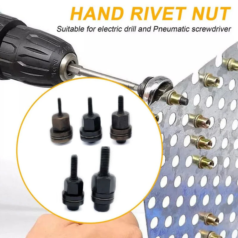 5PCS Hand Rivet Nut Head Nuts Simple Installation Manual Riveter Rivnut Tool