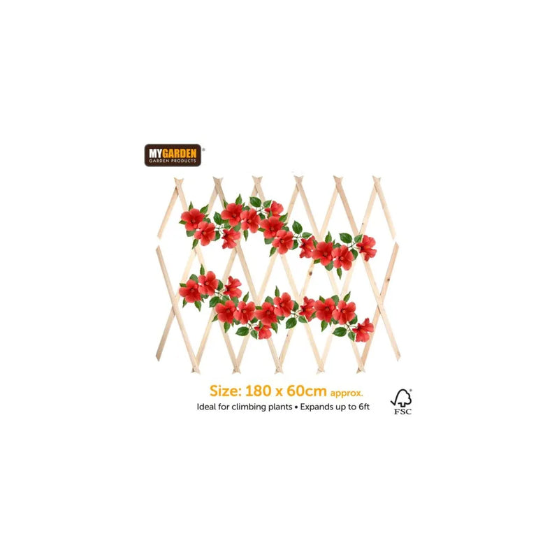 Garden E x panding Wooden Trellis Natural (Parcel Rate)