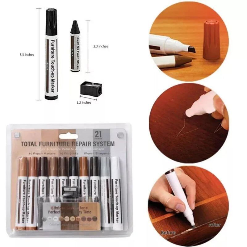 Laminate Floor Worktop Furniture Repair Kit Wax System for Chips Scratches P& P