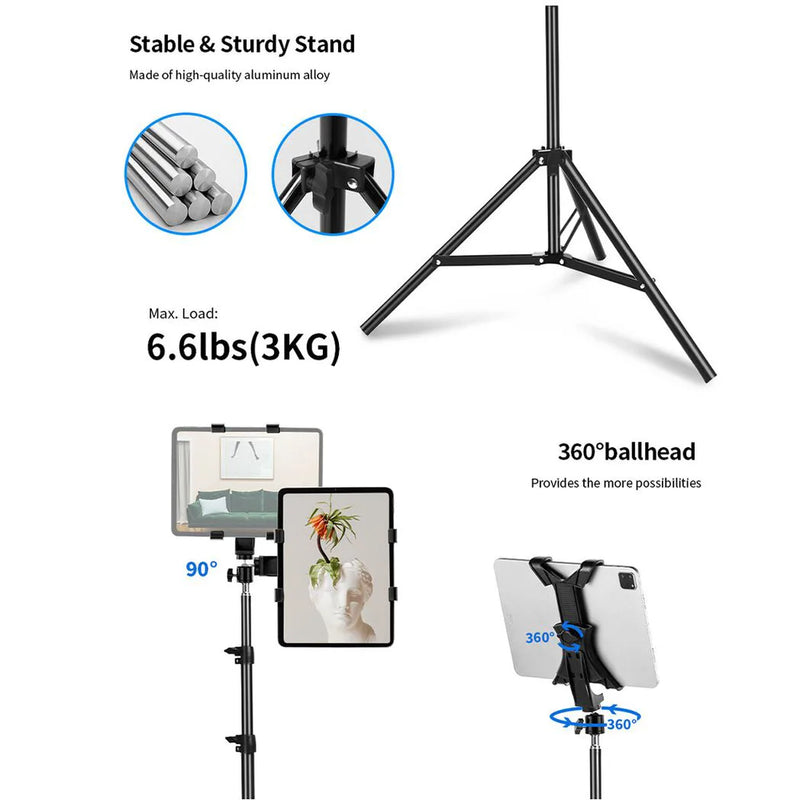 NEW 79" 2m Tablet Floor Stand Tripod Stable Phone Holder Mount 4-10.6" iPhone iPad UK