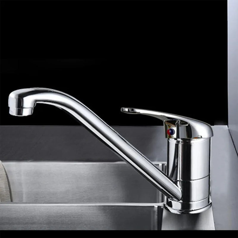 Modern Kitchen Sink Mixer Taps Swivel Spout Single Lever Tap Luna Mono Chrome UK