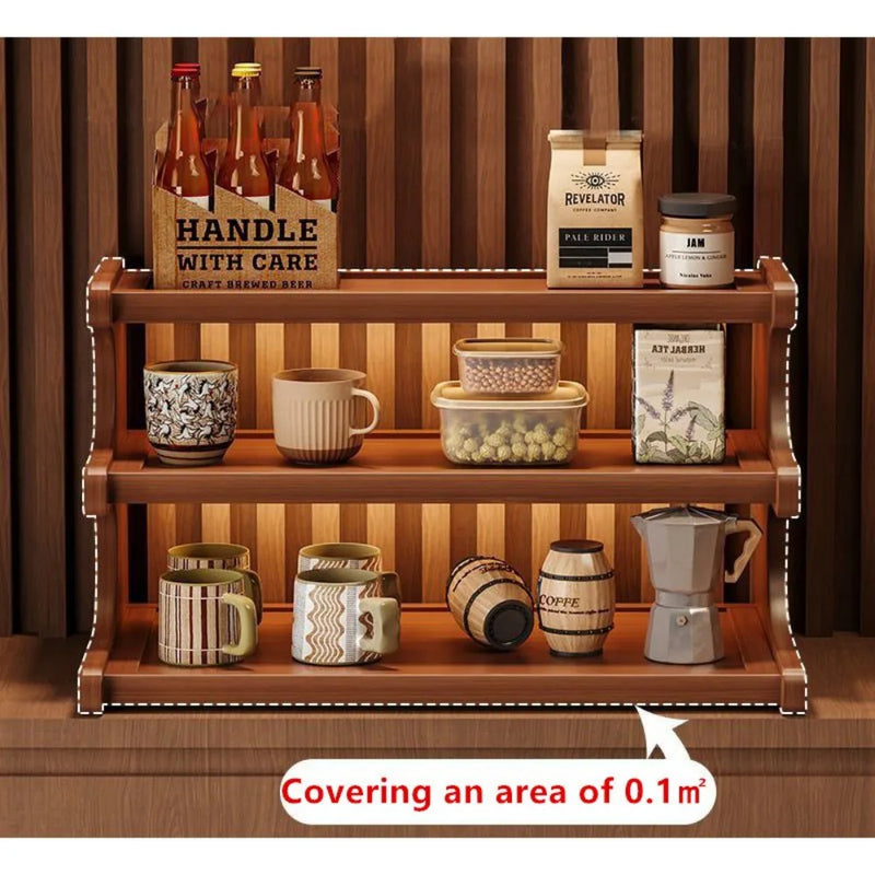 3 Tier Tabletop Cup Storage Rack Display Shelf Coffee Mug Holder Desk Space Save