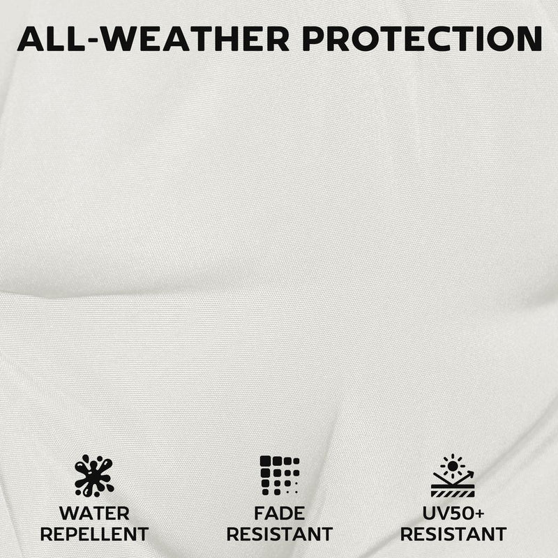 Outsunny Set of 6 Outdoor Seat Cushions with Machine Washable Cover, Water Repellent Seat Cushions Cream White