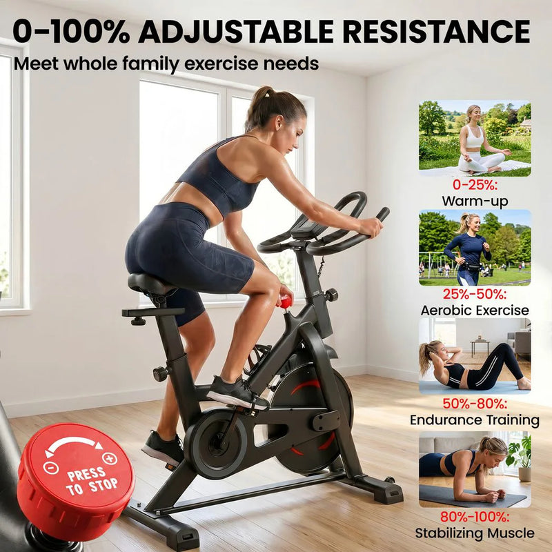 SPORTNOW Exercise Bike, Indoor Stationary Bike with Smart APP, 0-100% Magnetic Resistance, Adjustable Seat & Handlebars