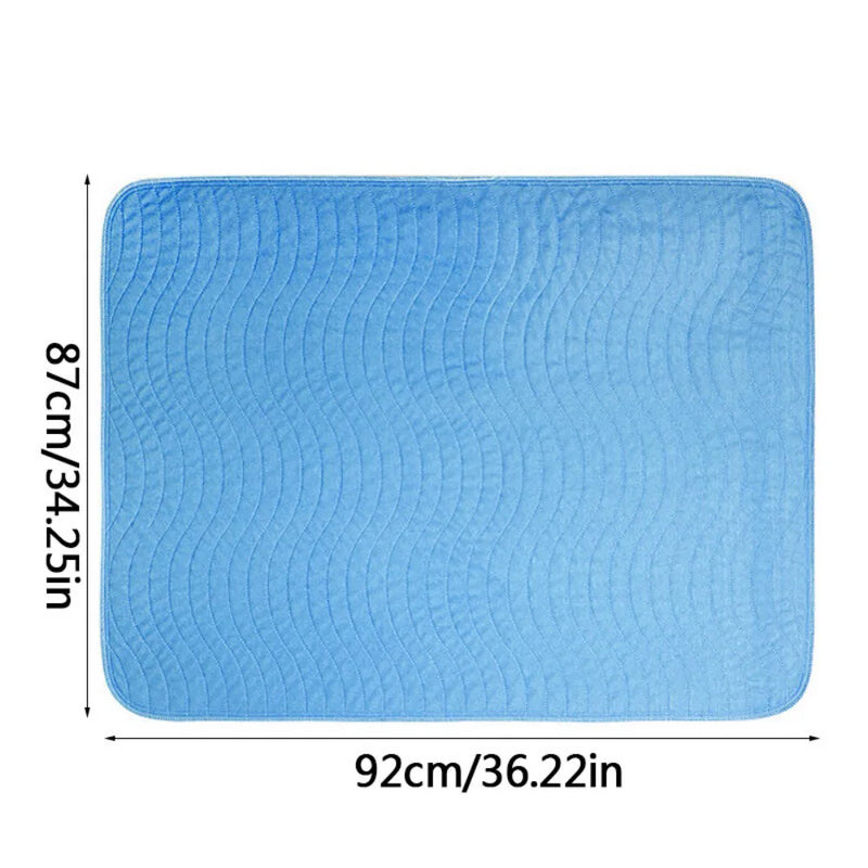 Blue Incontinence Washable Bed Pads Protection Sheets - Reusable High Absorbency