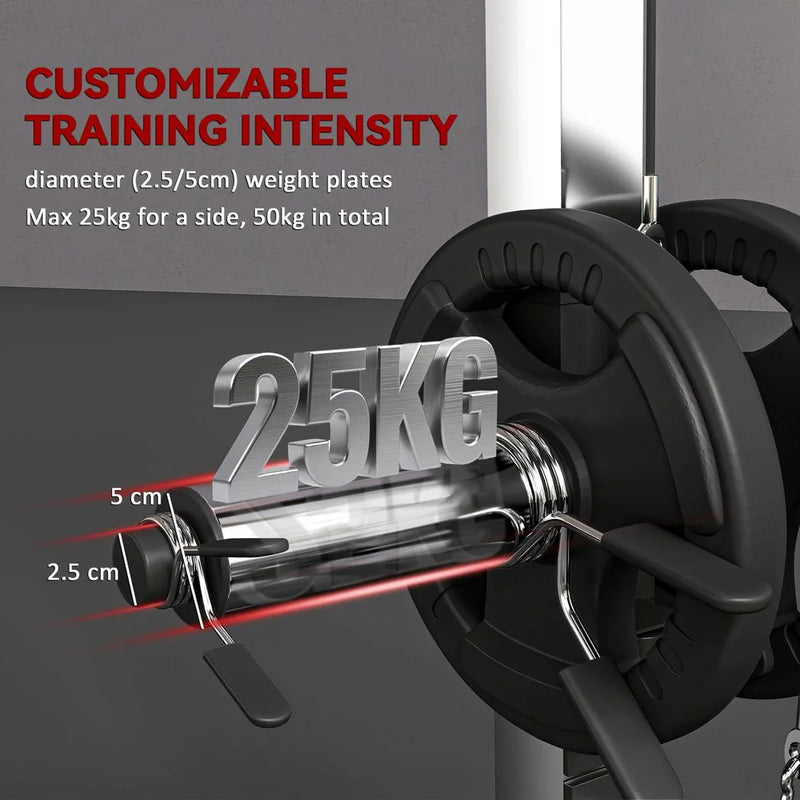 SPORTNOW Power Cage Power Rack with 15-Level Squat Rack, Cable Pulley System, Lat Pulldown & Pull Up Bar