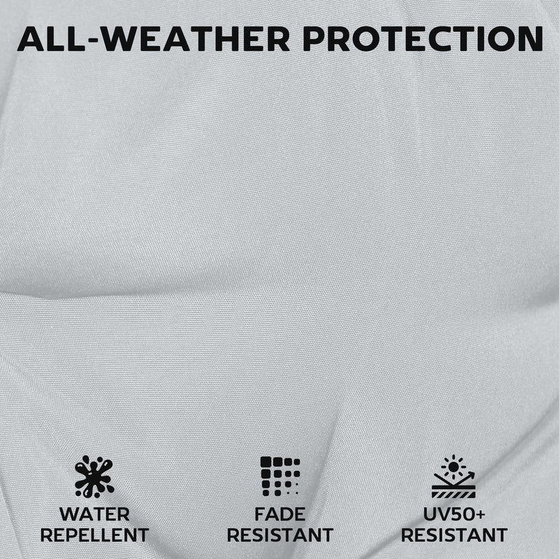 Outsunny Set of 6 Outdoor Seat Cushions with Machine Washable Cover, Water Repellent Seat Cushions Light Grey