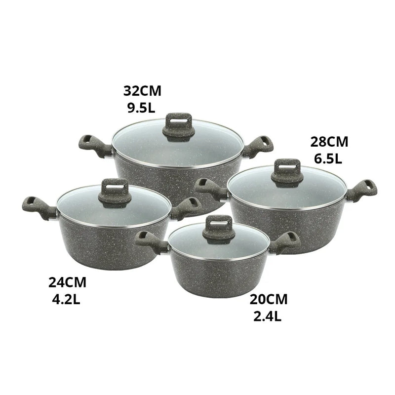 Sq Professional Zoya Forged Stockpot Set Of 4 Marbled Grey