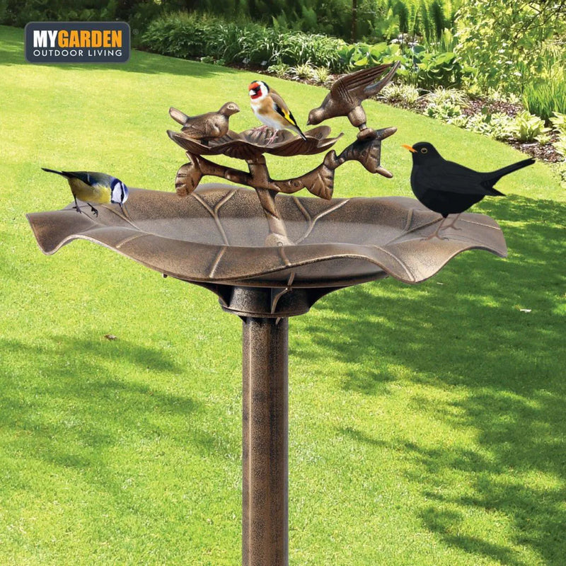 Traditional Weatherproof Bronze Effect Garden Bird Bath