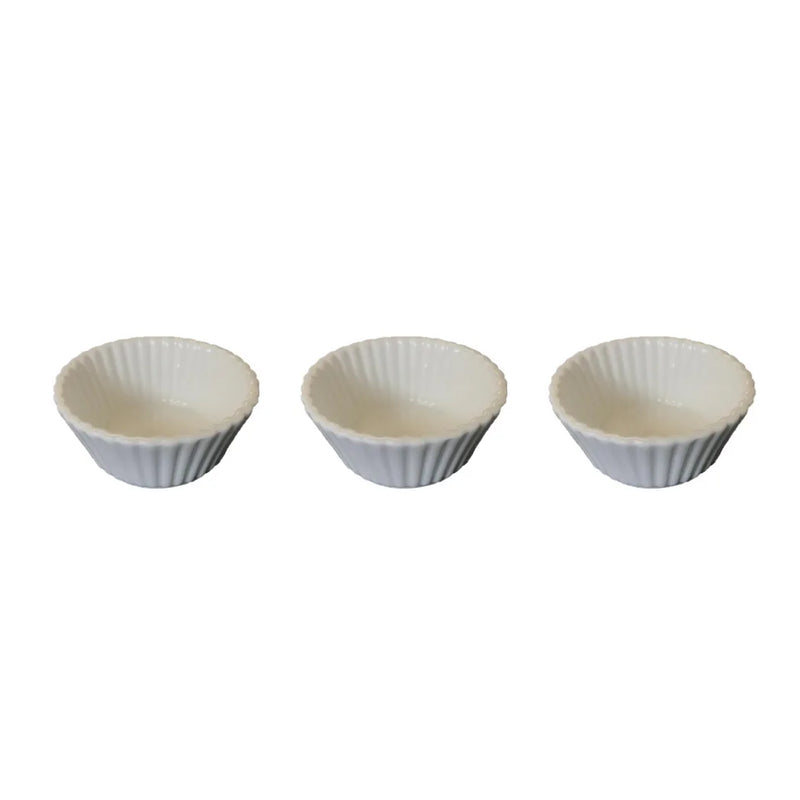 Small Porcelain Appetiser Sauce Dish Bowl Pack Of 3 Assorted Designs (Parcel Plus Rate)