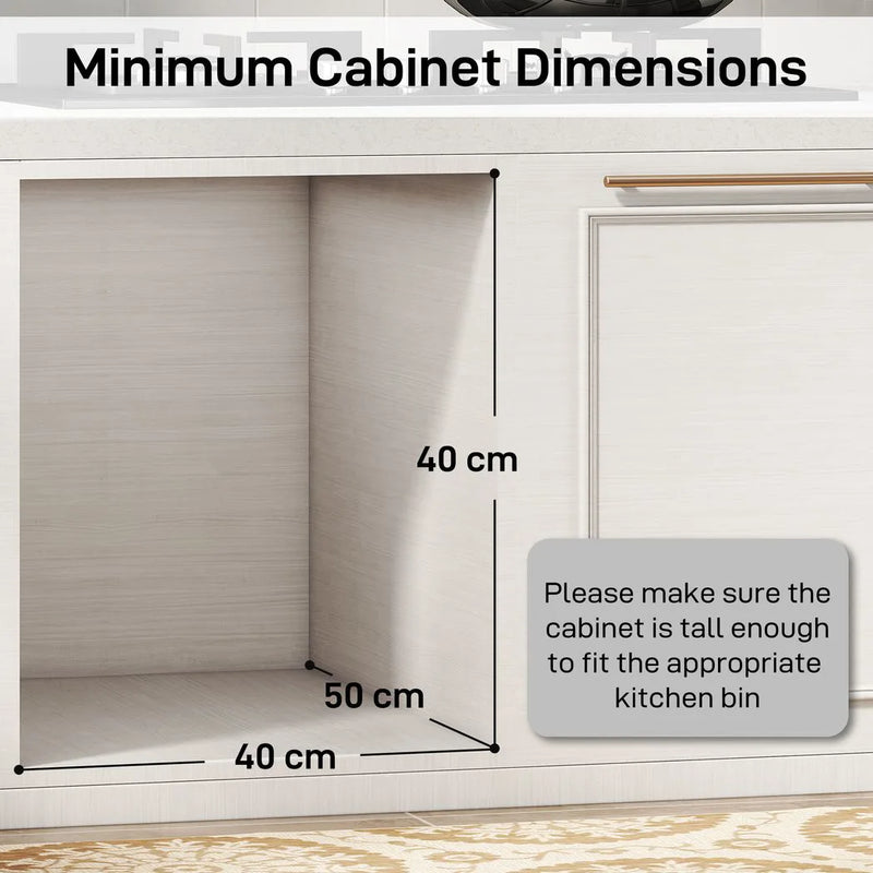 HOMCOM Pull Out Bin, Under Sink Bin - 2 Removable Compartments (15L Each) for 400mm Cabinets, Light Grey