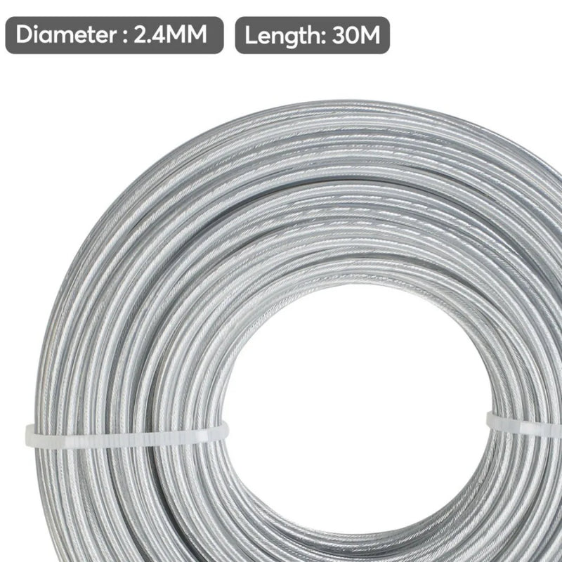 Strimmer Spool Line Cutting Line Grass Cut Nylon Metal Wire -2.4MM X 30M