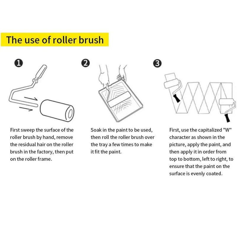 Paint Roller 9" Set Tray Rollers Soft Sleeves Brush Kit Decorating Painting Tool