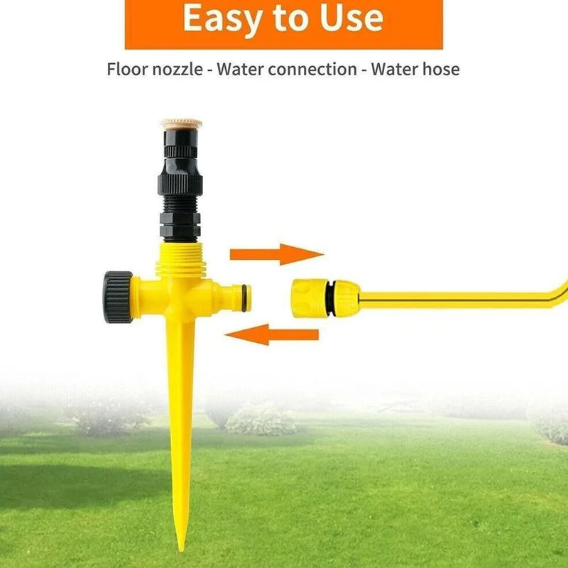 8Pcs 360° Water Sprinkler Garden Automatic Watering Lawn Spike Grass Hose UK